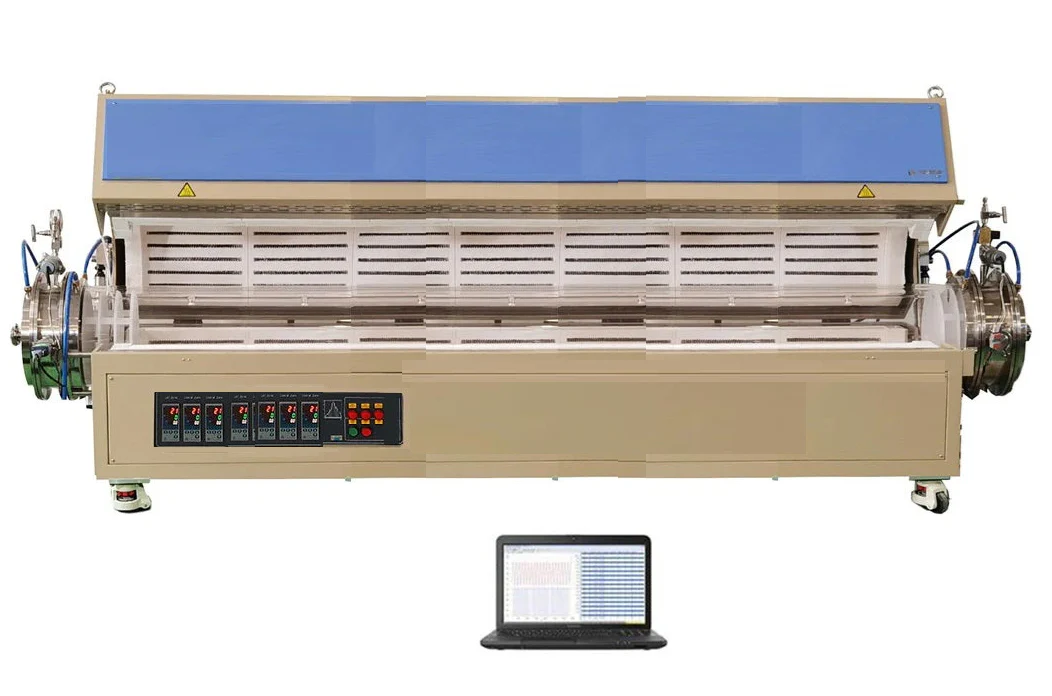 1200C Max Seven-Zone Split Tube Furnace: 82.6 "L Heating zones & 8"ID Quartz Tube- OTF-1200X-7Z-8