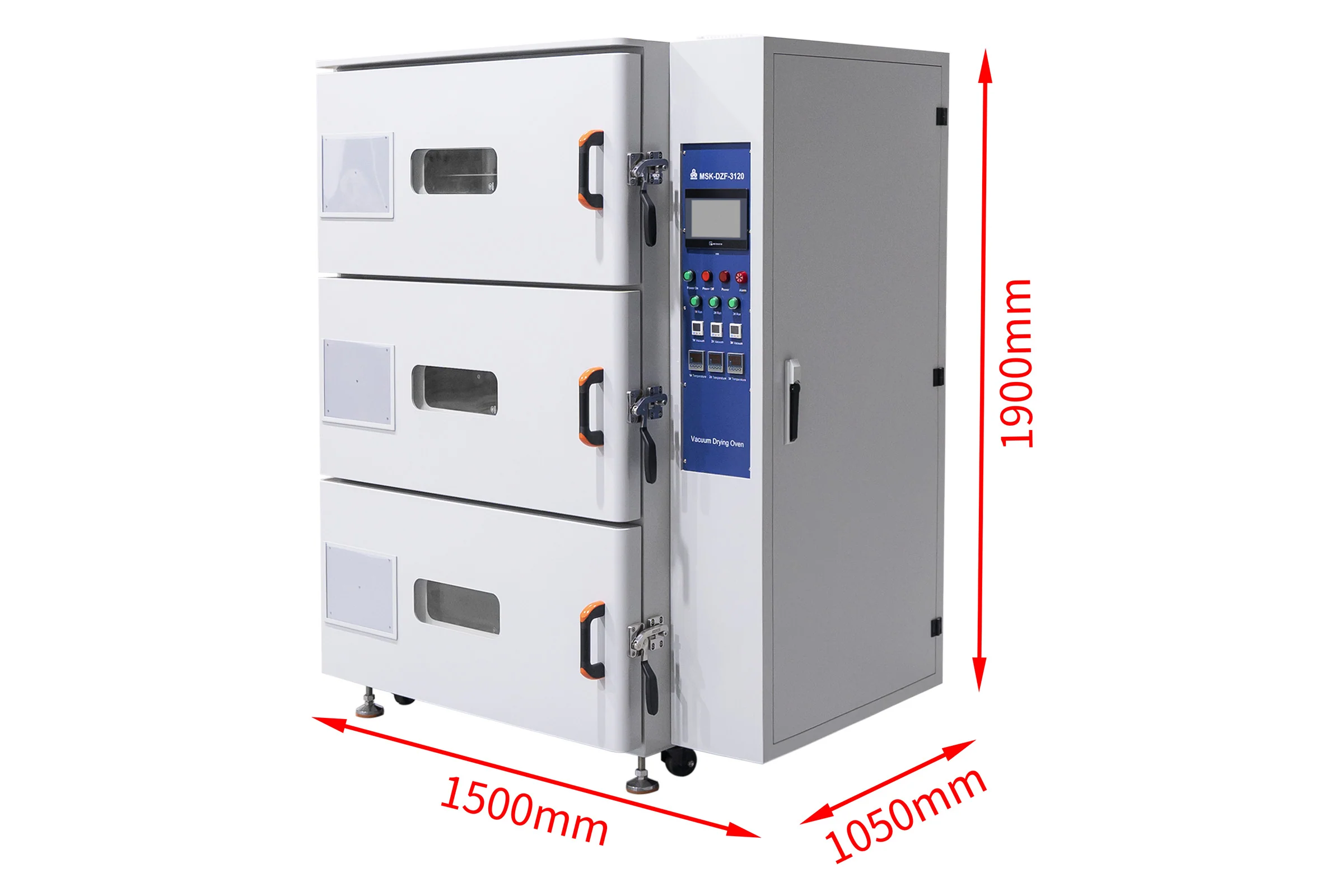 150C Max. Larger Capacity (360L) Vacuum Drying Oven with Tri-level Shelf Heating Modules - DZF-3120 - Image 5