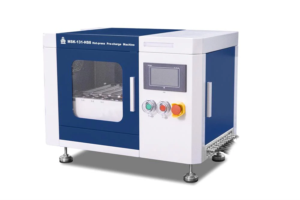 8-channel Hot Press Machine for Pouch Cell SEI Formation (Max. 120*80 mm, One-Side Tabs, 1T, 90°C ) - MSK-131-HS8