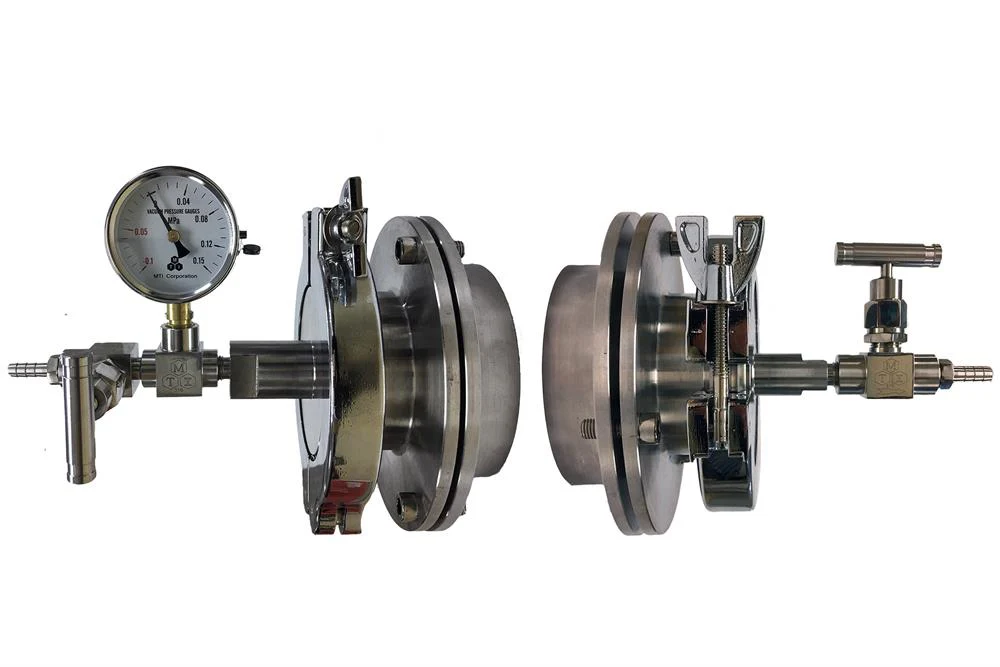 Quick Clamp Vacuum Sealing Assembly for 100mm dia Tube Furnace with KF50 Vacuum Port - FL-100QC