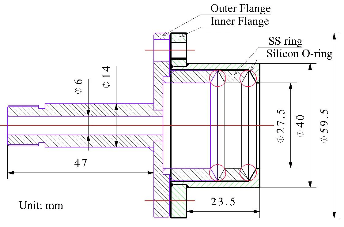 Vacuum Sealing Assembly for 1" dia Tube Furnace with Valve / Vacuum Meter - FL25 - Image 5