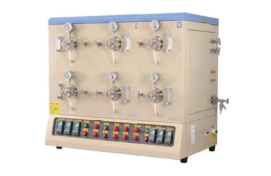 1200C Max 6 Channel Tube Furnace (50mm Quartz Tube) for Hi-Throughput Annealing - GSL-1200X-MGI-6