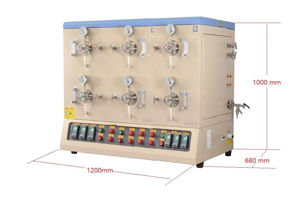 1200C Max 6 Channel Tube Furnace (50mm Quartz Tube) for Hi-Throughput Annealing - GSL-1200X-MGI-6 - Image 2