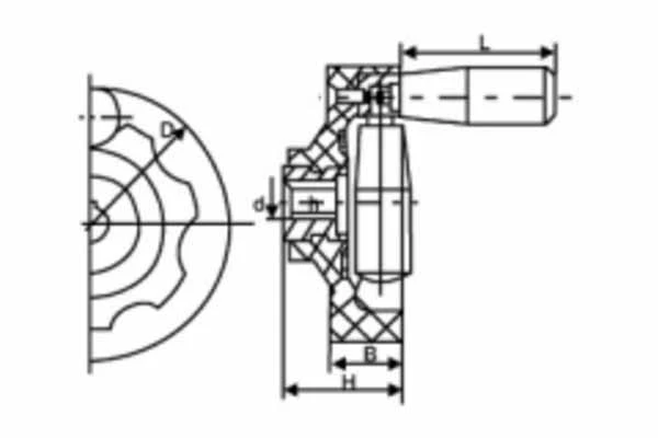 Inner corrugation hand wheels for YLJ24-60, MTI-YLJ24-WHEEL - Image 3