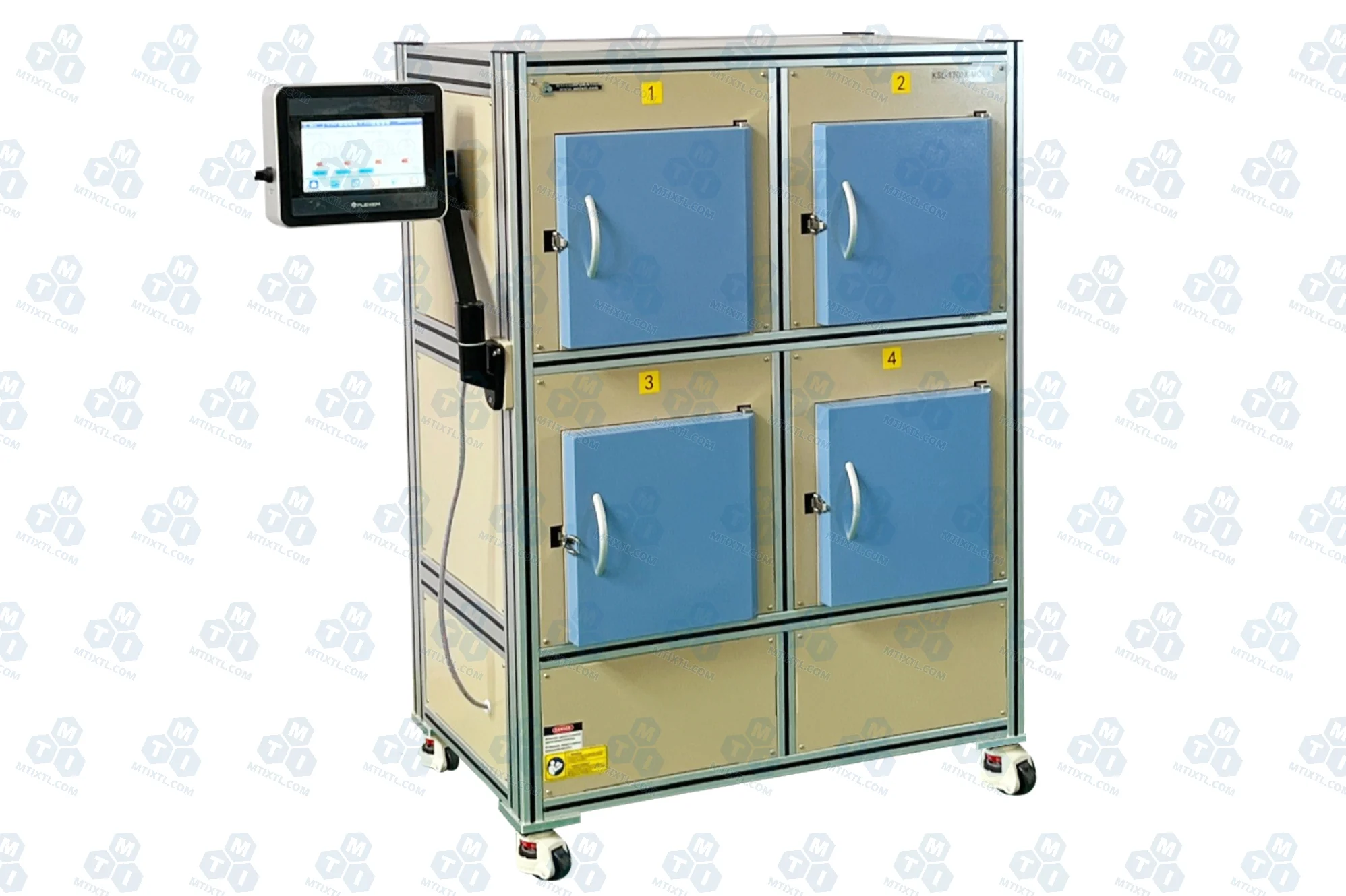 1700℃ Max 4 Chambers HTP Furnace (120*120*120mm) for Space Saving   KSL-1700X-MGI-4