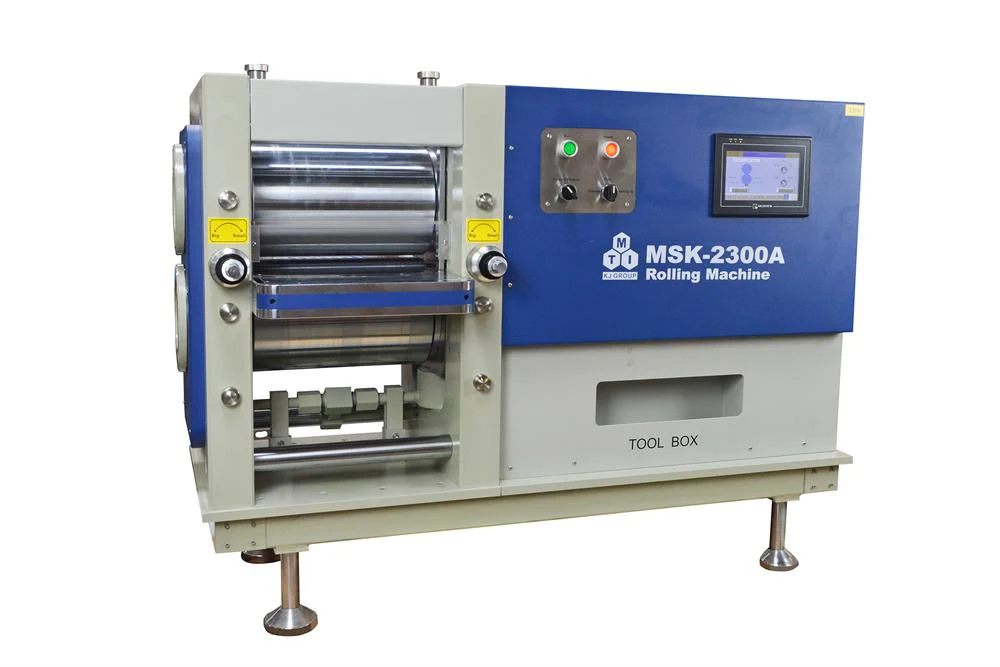 25T Max. Pressure Controlled Rolling Machine (12" W x 8"Dia.) for Battery Electrodes-MSK-E2300A