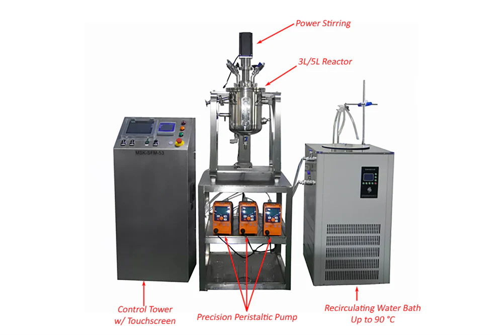 Automatic Liquid Phase Reactor with Heating & pH Control for Ternary Precipitation , optional 3,5,10 L - MSK-SFM-53 - Image 2