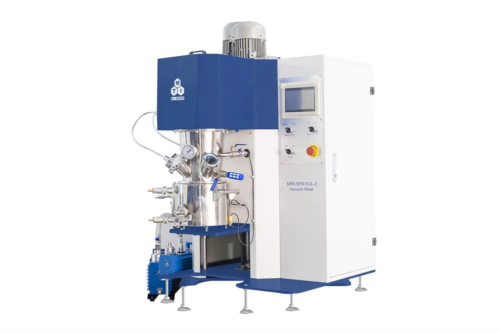 2 Liter Four-Shaft (Two Dispersing, Two Stirring) Planetary Vacuum Mixer with Vacuum Pump & Water Chiller - MSK-SFM-9-2L - Image 2