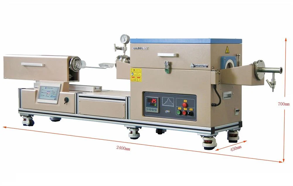 1200°C Tube Furnace (3" ID) w/ Automatic Sliding of Internal Crucible - OTF-1200X-80-DVD - Image 4