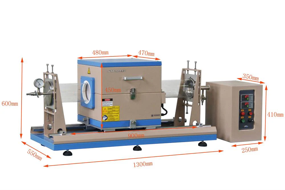 1200°C Max. 5" Sliding Tube Furnace for Rapidly Thermal Processing - OTF-1200X-RTP-5S - Image 3