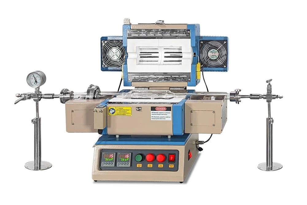Compact 2" Two Zone Rotary Tube Furnace @1000°C for Powder CVD - OTF1200XIISR2