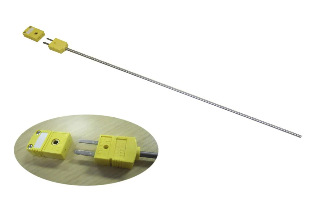 Thermocouple: K type 3mm OD x 6" L with Alloy Sheath and Mini Male Plug for Calibration - TCK6S3